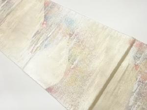 引箔変わり霞模様織出し袋帯